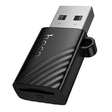 Картридер USB, HB53, HOCO, поддержка microSD карт, цвет черный