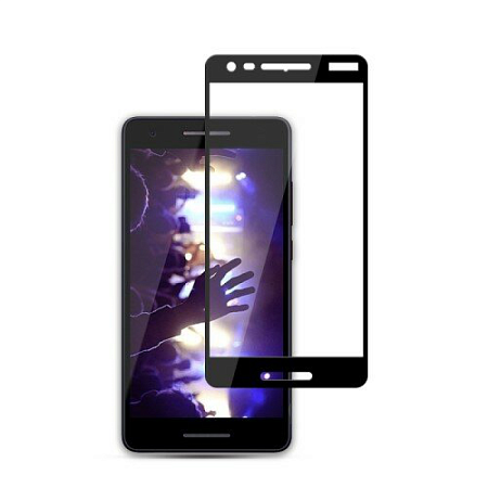 Защитное стекло на Nokia 2.1/Nokia 2 (2018), 3D, черный, X-CASE