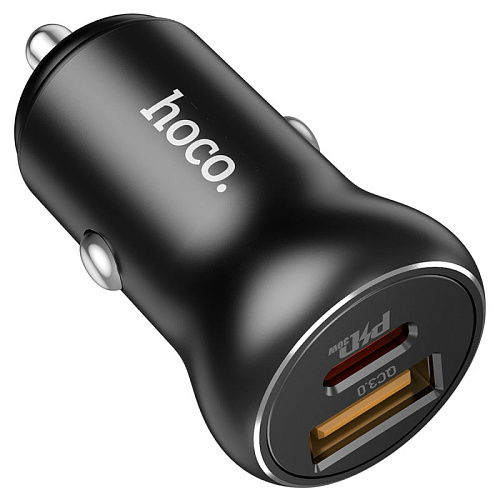Автомобильное зарядное устройство, 1 USB QC3.0+1 PD 30W (NZ5), HOCO, черный