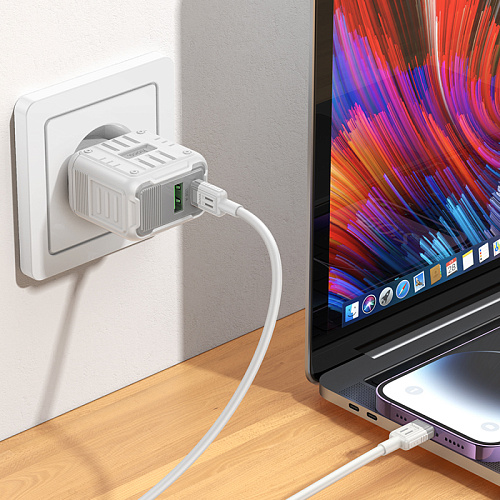 Сетевое зарядное устройство, 1 PD 20W + 1 USB 3.0 QC (C135A), HOCO, белый