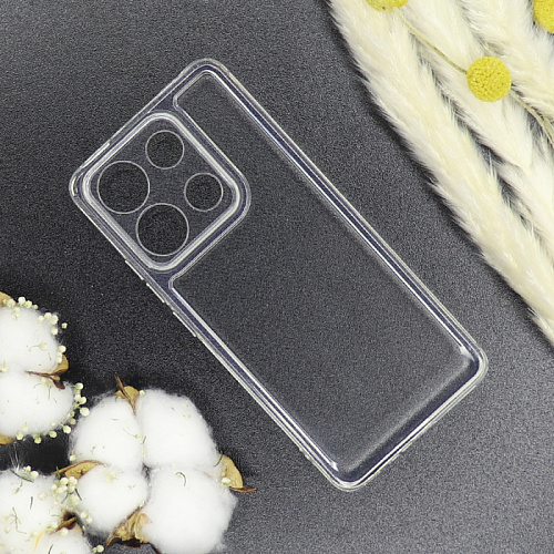 Чехол силиконовый для Xiaomi Redmi Note 13 (4G), усиленные края, c защитой камеры, X-CASE, прозрачный