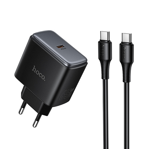 Сетевое зарядное устройство, 1 PD 65W (C159A), HOCO, Type-C to Type-C, цвет черный