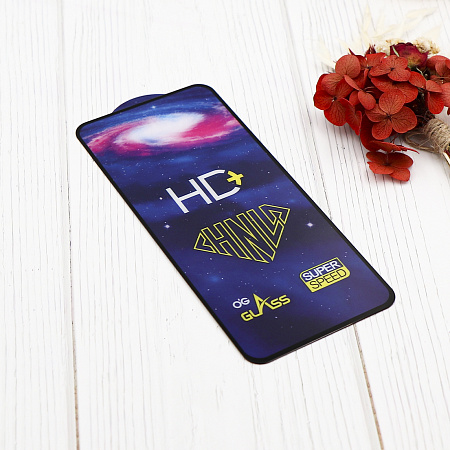 Защитное стекло на TECNO Spark 30C, HD, прозрачное с черной рамкой, X-CASE