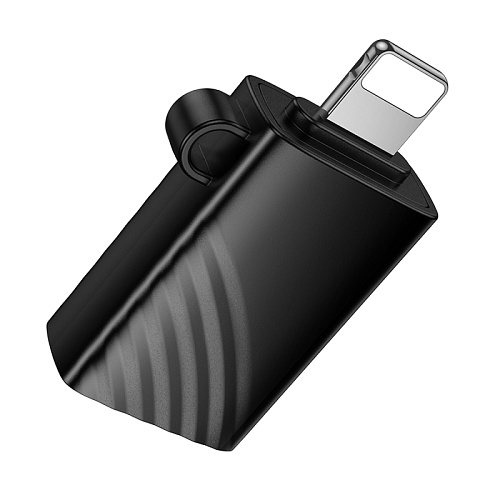 Картридер Lightning, HB53, HOCO, поддержка microSD карт, черный