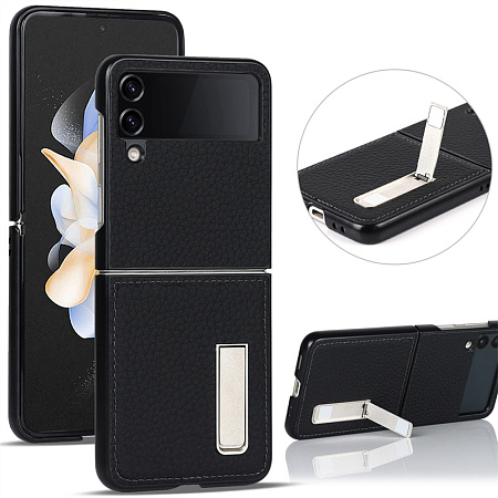 Чехол-накладка для Samsung Galaxy Z Flip 3, DU DU, с подставкой, пластик, черный