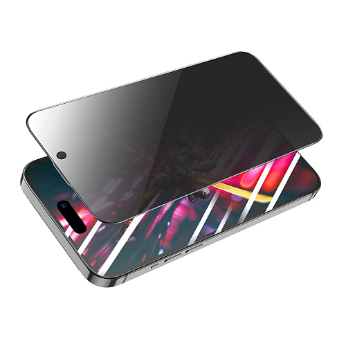 Защитное стекло для iPhone 16 Pro/17, A34 Plus, HOCO, Антишпионское стекло, черное