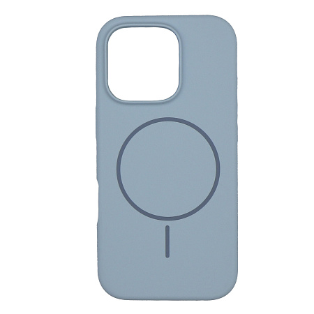 Чехол-накладка для iPhone 16 Pro, Silicon Case, магнитный (MagSafe), без лого, X-CASE, светло-голубой