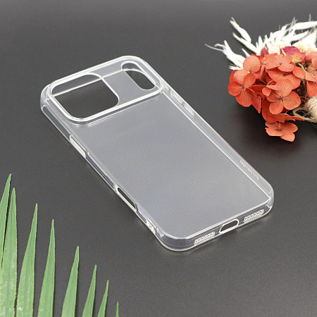 Чехол силиконовый для iPhone 17 Pro, с защитой камеры, X-CASE, прозрачный