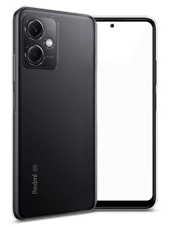 Чехол силиконовый для Xiaomi Redmi Note 12 (5G)/Poco X5 (5G), c защитой камеры, X-CASE, прозрачный