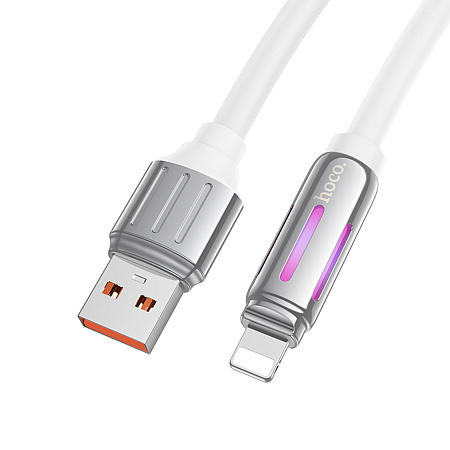 USB дата кабель Lightning, HOCO, U136, 1.2м, белый
