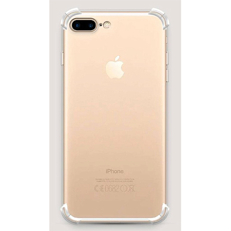 Чехол силиконовый для iPhone 7 Plus/8 Plus, усиленные края, с защитой камеры, микс, X-CASE, прозрачный