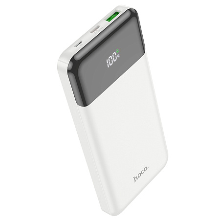 Универсальный Доп. Аккумулятор 10000mAh, J102, HOCO, выход: 1 USB (18W)+1 PD 20W, белый