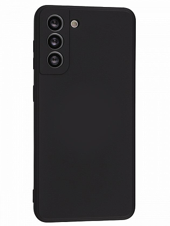 Чехол силиконовый для Samsung Galaxy S21, с микрофиброй внутри, с защитой камеры, X-CASE, черный