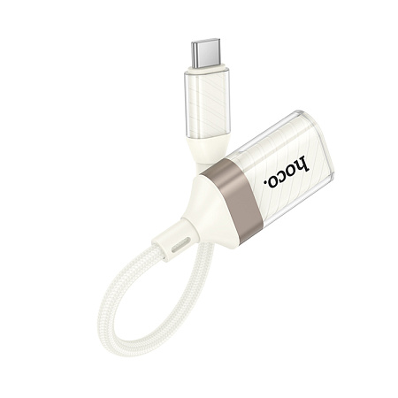 Переходник OTG Type-C, Type-C (папа) на USB 3.0 (мама), UA39A, HOCO, белый