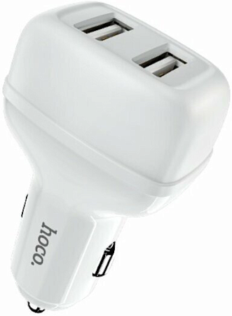 Автомобильное зарядное устройство, 2 USB 2.4A (Z36), usb cable micro, HOCO, белый