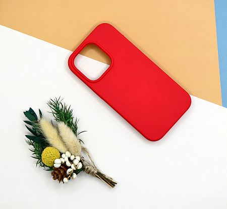 Чехол - накладка для iPhone 13 Pro Max, Silicon Case, без лого, красный
