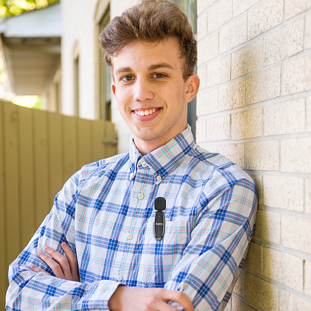 Беспроводной микрофон+приемник для Type-C, L15, HOCO, черный