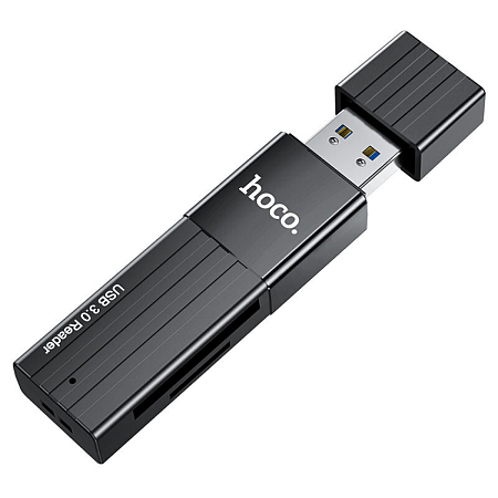 Картридер 2 в 1, USB 3.0, HB20, HOCO, поддержка TF/SD карт