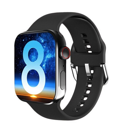 Часы Smart Watch HW8 MAX, 1.99 дюйма, 420*480 TFT, черные, голосовые вызовы, измерение давления, беспроводная зарядка