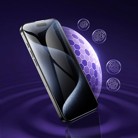 Защитное стекло для iPhone 16 Pro Max, A34, HOCO, 9D large arc dustproof glass, черное