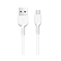USB Кабель Micro, HOCO, X20, длина 1 метр, вес: 24г, цвет белый