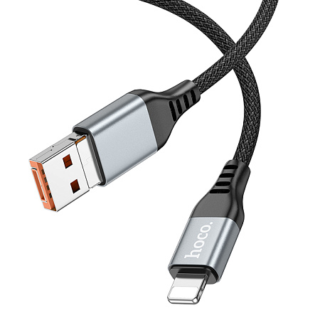 Кабель Lightning to Type-C (PD)/USB-A, 27W, 2 в 1, HOCO, U128, 1.2м, черный