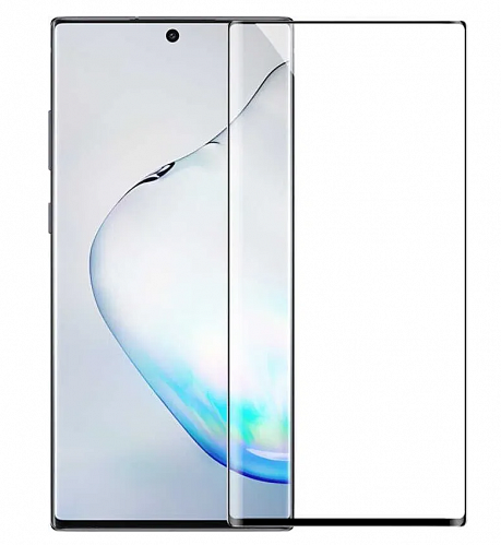 Защитное стекло на Samsung Galaxy Note 10, Полный клей, черное, X-CASE