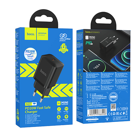 Сетевое зарядное устройство, 1 PD 20W (N27), HOCO, черный