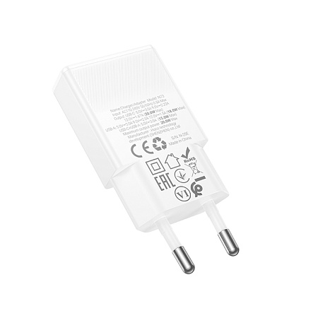 Сетевое зарядное устройство, 1 PD 20W + 1 USB 3.0 QC (N73), HOCO, белый
