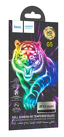 Защитное стекло на iPhone 13 mini (5.4) G5, HOCO, Full screen silk screen HD, черное