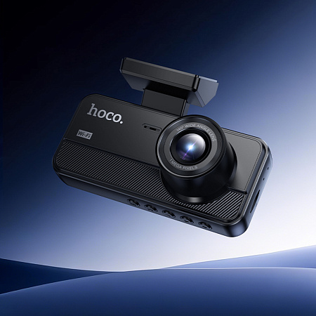 Видеорегистратор DV15 с камерой записи в салон и задней камерой, HOCO, серый