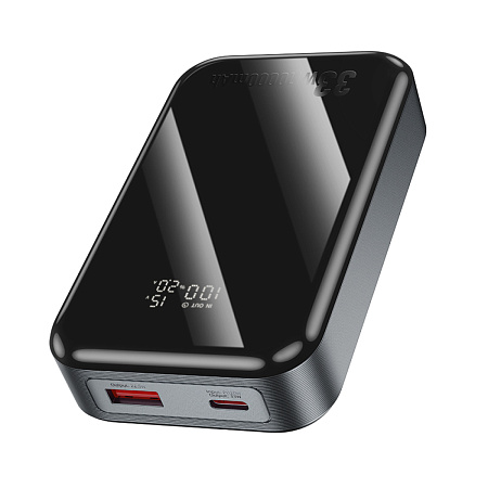 Универсальный Доп. Аккумулятор 10000mAh, Q30, HOCO, 1 USB-A 22.5W, 1 PD 33W, с дисплеем, серый