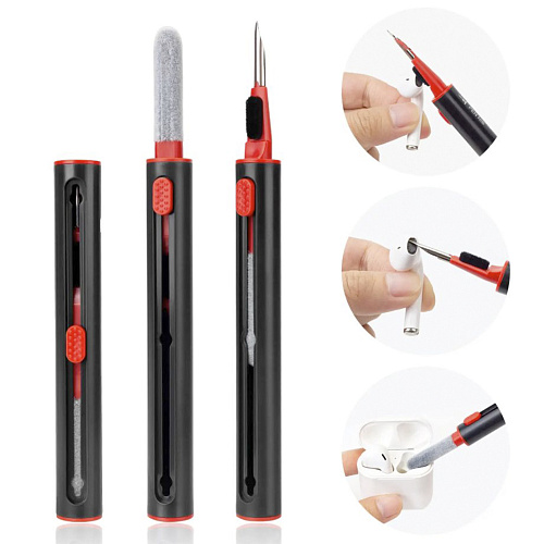 Многофункциональная чистящее устройство для сеток наушников, динамиков и микрофонов, X-CASE, черное