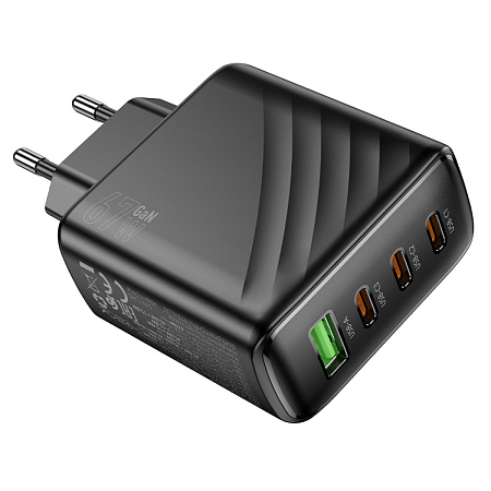 Сетевое зарядное устройство, 3 PD 67W + 1 USB 3.0 QC (CS27A), HOCO, черный