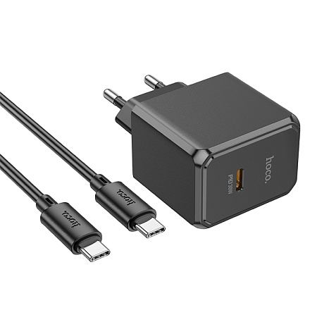 Сетевое зарядное устройство, 1 PD 30W (CS15A), HOCO, Type-C to Type-C, черный