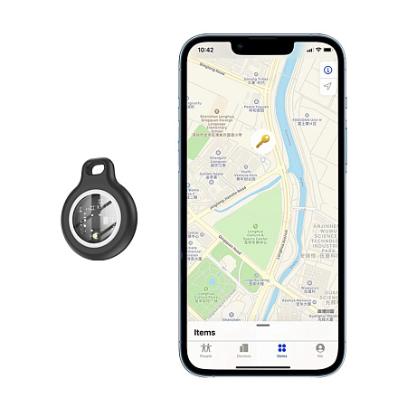 Устройство для поиска вещей E91, синхронизация с IOS, Носо, белый с черным чехлом