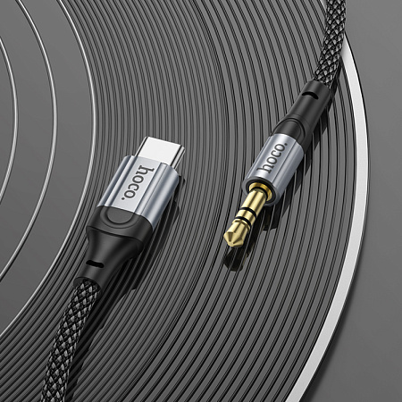 AUX Audio кабель 3,5 мм на Type-C, UPA26, HOCO, черный
