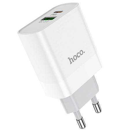 Сетевое зарядное устройство, 1 PD 20W + 1 USB 3.0 QC (C80A), HOCO, белый