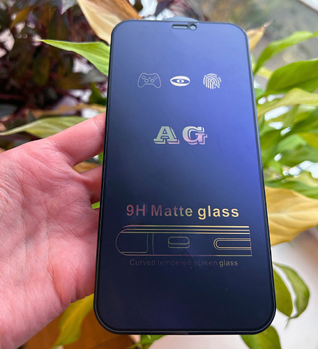 Защитное стекло на iPhone 12 Pro Max (6.7), Anti-blue ray матовый черный, X-CASE