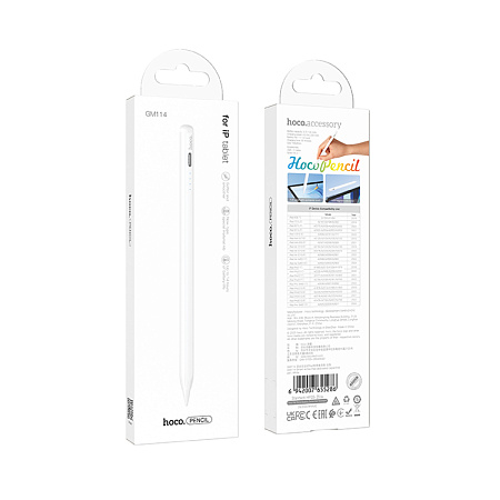 Стилус, GM114, HOCO, емкостной, емкостной, время работы: 11-14ч, цвет белый