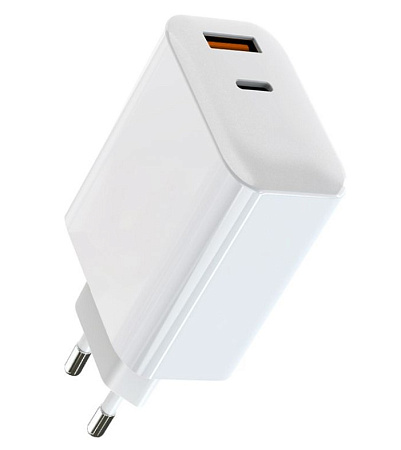 СЗУ, 1 USB 3.0 18W+1 PD 45W, белый