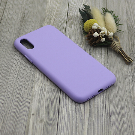 Чехол-накладка для iPhone X/XS, Silicon Case, без лого, сиреневый