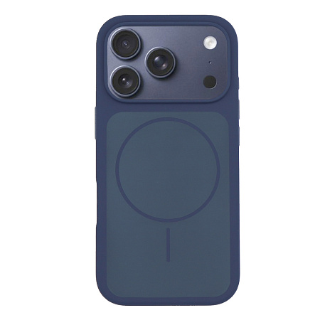 Чехол-накладка для iPhone 17 Pro Max, Silicon Case, магнитный (MagSafe), с дизайном, без лого, X-CASE, синий