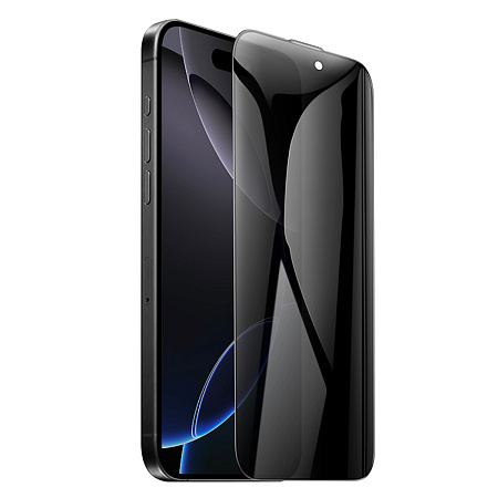 Защитное стекло для iPhone 16 Pro/17, A777 Plus, HOCO, антишпионское, черное