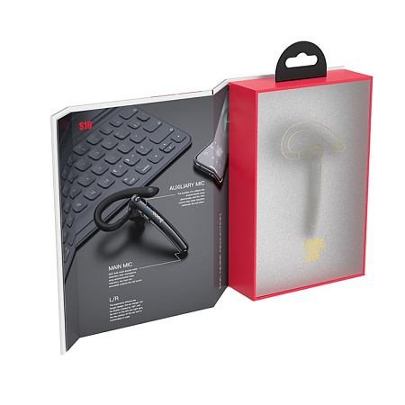 BT гарнитура Hoco, S19 (универсальная для всех телефонов), metal gray