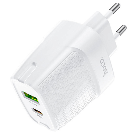 Сетевое зарядное устройство, 1 PD 20W + 1 USB 3.0 QC (C85A), HOCO, белый