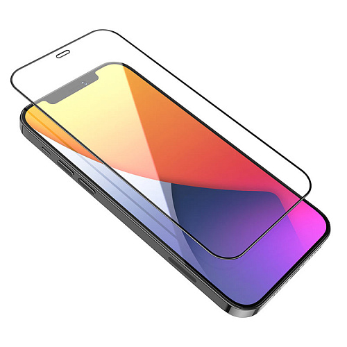 Защитное стекло на iPhone 12 mini (5.4) A19, HOCO, Shatterproof ultra-fine edge full screen HD tempered film, черное