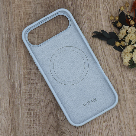 Чехол-накладка для iPhone 17 Air, Silicon Case, магнитный (MagSafe), с дизайном, без лого, X-CASE, светло-голубой