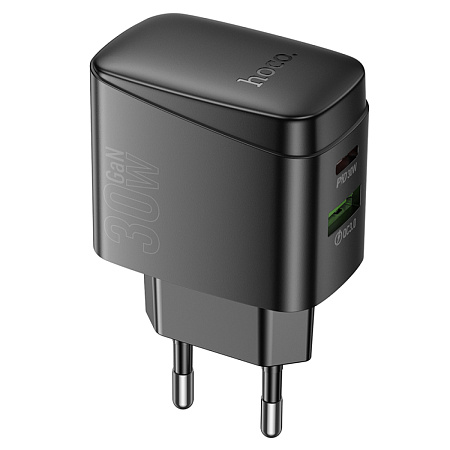 Сетевое зарядное устройство, 1 USB 3.0 QC+1 PD 30W (CS61A), HOCO, черный