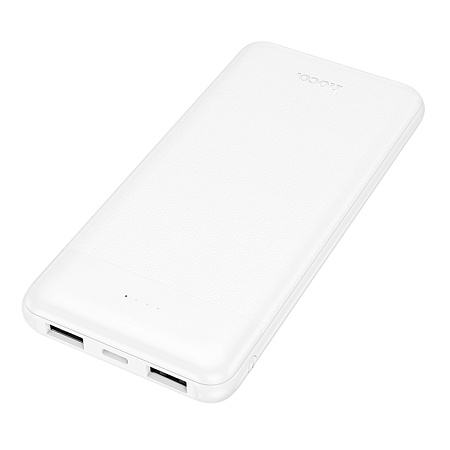 Универсальный Доп. Аккумулятор 10000mAh, J153, HOCO, выход: 2 USB (5V/2A), белый